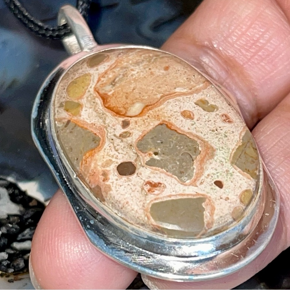 Birds Eye Ryolite Jasper Pendant 2 1/4”